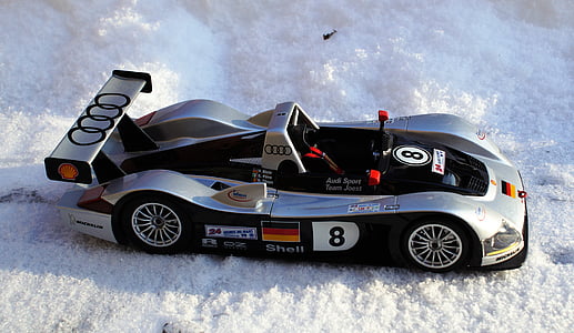 Model samochodu, Audi, r8r, samochód sportowy, zimowe, Automatycznie, samochód wyścigowy