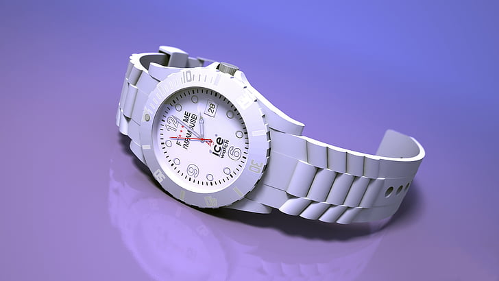 ice, watch, plastic, modeling, 3d, time, what makes