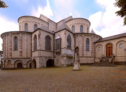 St maria capitol-, román stílusú templomok, Köln, építészet, gótikus, Faluház, Rheinland