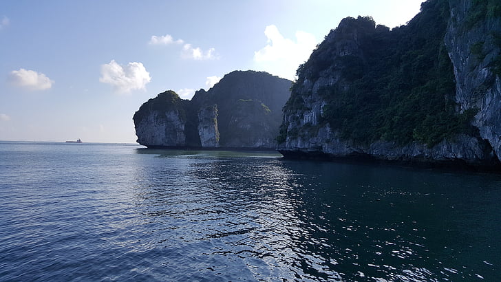 halong bay, viet nam, sea, water, rock, rocks, nature