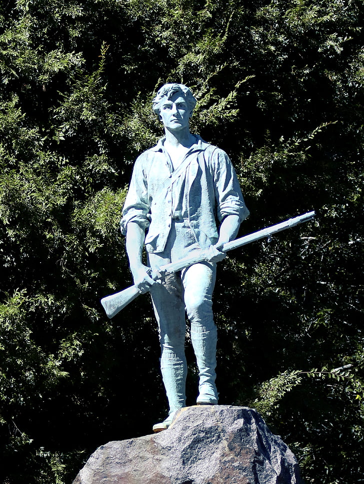 estàtua, is.gd, Lexington massachusetts, història, Guerra, Revolució, Amèrica