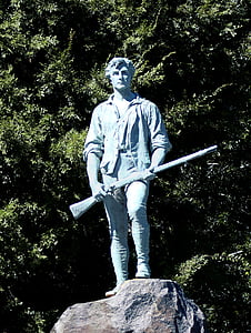statuja, Minuteman, Lexington, massachusetts, vēsture, karš, revolūcija, Amerika