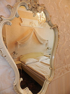 огледало, огледало за стена, Хотелски стаи, стая, хотел, сън, спалня