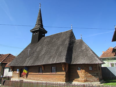 lesena cerkev, Transilvanija, provinci Bihor, Crisana, Saca
