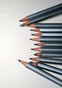 blyanter, grafit, kunst, brugt, rækkevidde, blyant, træ - materiale