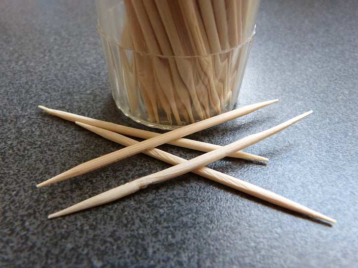 macro, close, toothpick, container, wood