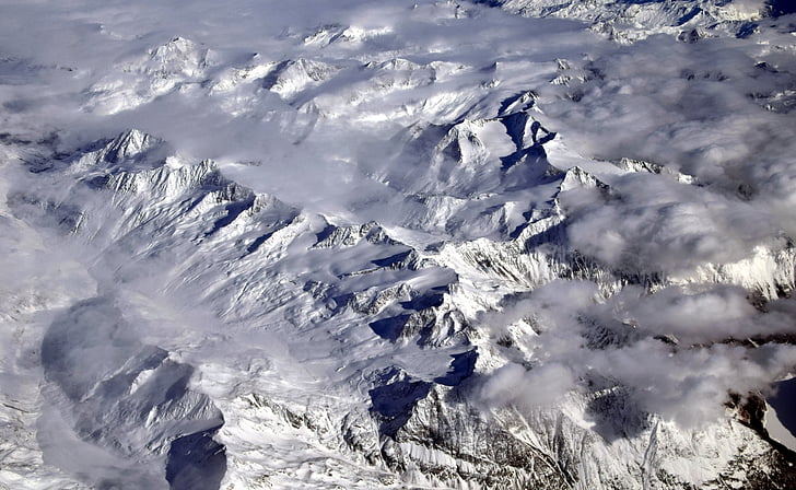 Alpina, montanhas, neve, paisagem, natureza, Inverno, altura
