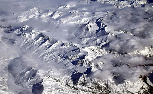 Alpine, mäed, lumi, maastik, loodus, talvel, kõrgus