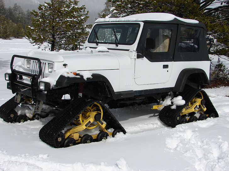 snø cat, snowtracks, snø, kalde, bil, kjøretøy, Jeep