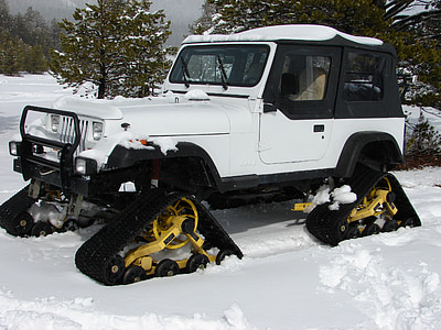 sniega kaķis, snowtracks, sniega, auksti, automašīnas, transportlīdzekļa, Jeep