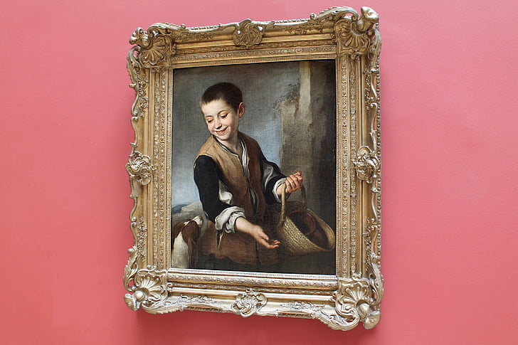picture, museum, hermitage, picture frame, one woman only, adult, old-fashioned
