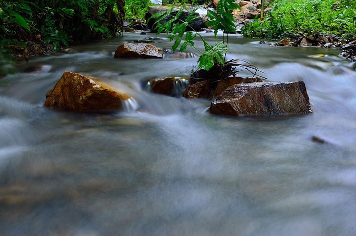 water, brook, flow, nature, river, rock, yor ห้ว beam