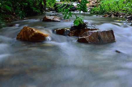 l'aigua, rierol, flux, natura, riu, Roca, yor feix ห้ว