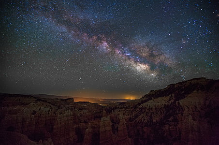 Cânion do mundo das fadas, Utah, Parque, Via Láctea, Parque Nacional, cânion Bryce, Crepúsculo