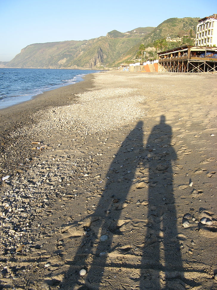 beach, sea, shadow, in love, sun