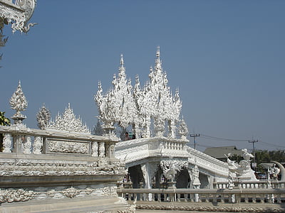 chiang mai, the white temple, art building, architecture