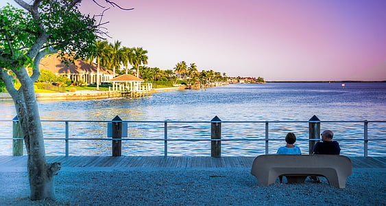 Marco Island, Florida, natura, Golfo, Vacanze, tramonto, paesaggio