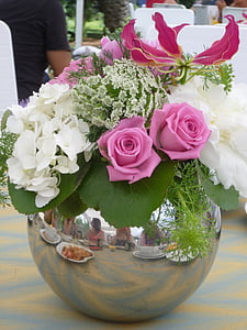 romantica, fiori centro, decorazione della tavola