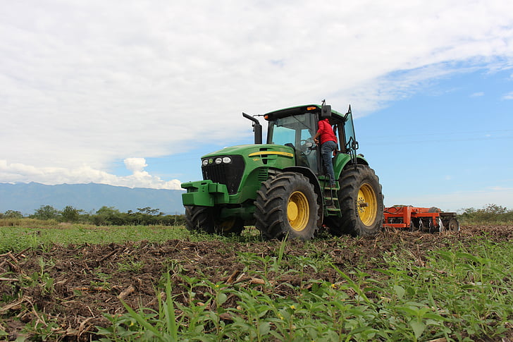 traktor, jordbruk, Colombia, fältet, gård