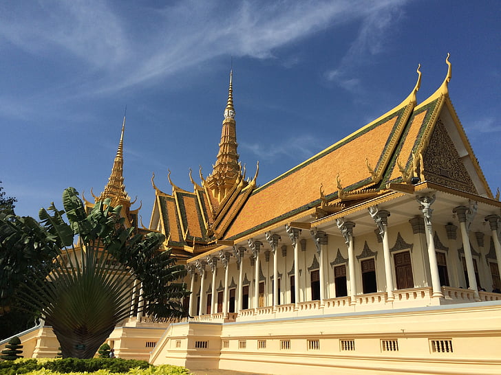 Palace, Phnom penh, ragyogó, Kambodzsa, a khmer palota