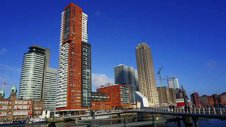rotterdam, architecture, tower, buildings, city, luxor, quay