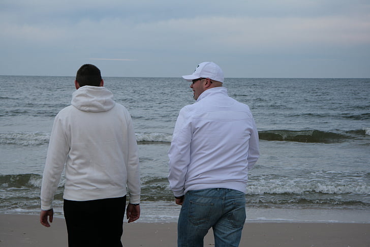 Přesun, okamžitě, pláž, chlad, Baltské moře, přátel, mořské pobřeží