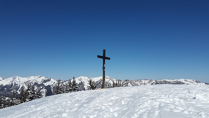 rangiswanger banya, Allgäu, l'hivern, Cimera, cim de la creu, muntanyes, cim de la muntanya