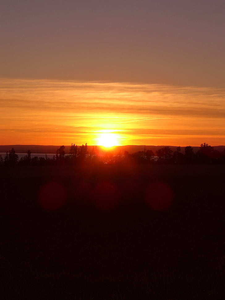 coucher de soleil, Nova scotia, Canada, tombée de la nuit, Dim, Sky, paysage