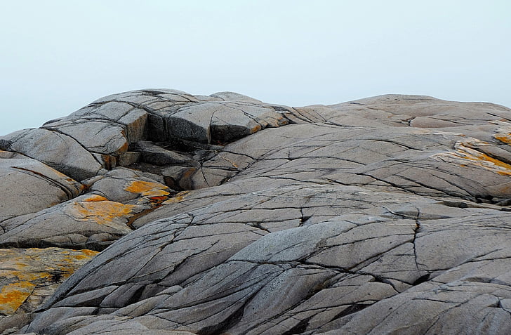 pedras, Enseada peggys, Nova Escócia, oceano, Canadá, Nova, Escócia