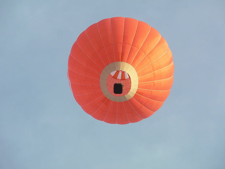 balão, 橙色, 飞, ceu, 热气球, 旅行