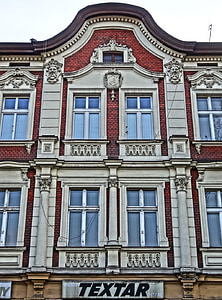 Bydgoszcz, Windows, edifício, fachada, arquitetura, casa, exterior