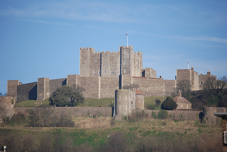 Dover, Castle, fæstning, historiske, arkitektur, bygning, vartegn