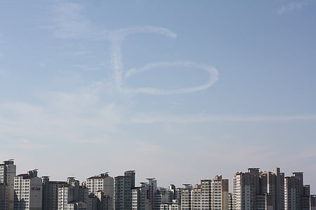 taevas, hoone, pilve, korea Vabariik
