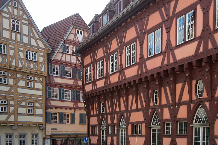 truss, medeltiden, Fachwerkhaus, bostäder, Esslingen