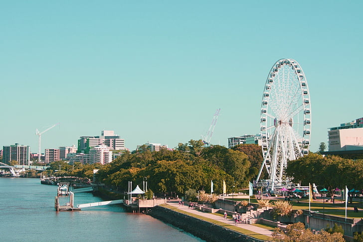 cảnh quan thành phố, Ferris wheel, du lịch, công viên, thu hút