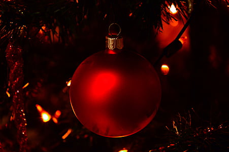 Ball, flou, célébration, Christmas, décoration de Noël, lumières de Noël, Sapin de Noël