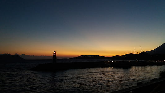 Prehľadávať, Lighthouse, západ slnka, Príroda, pobrežné, Port