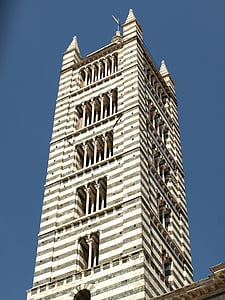 Campanile, Siena, Dom, arkkitehtuuri, marmori, romaaninen, rakennus