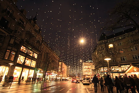 Giáng sinh, ánh sáng, đêm xem, thành phố, ánh sáng mens Len, đêm, chiếu sáng