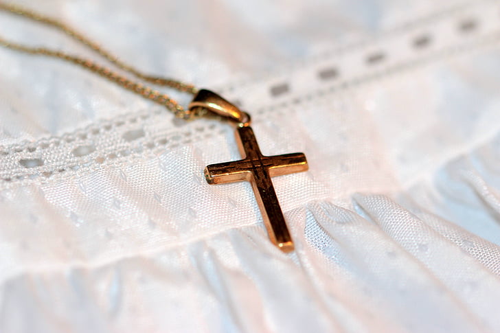 križ, zlatni križ, Lanac, krštenje narukvica, simbol, vjera, religija