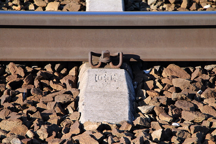 railway, track, rail, sill, train, stones
