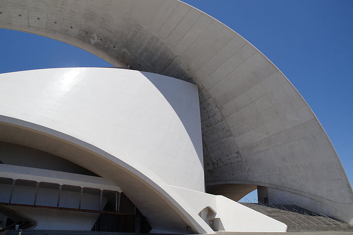 Auditorium, hörsalen i Teneriffa, Teneriffa, byggnad, arkitektur, Santa cruz, Kanarieöarna