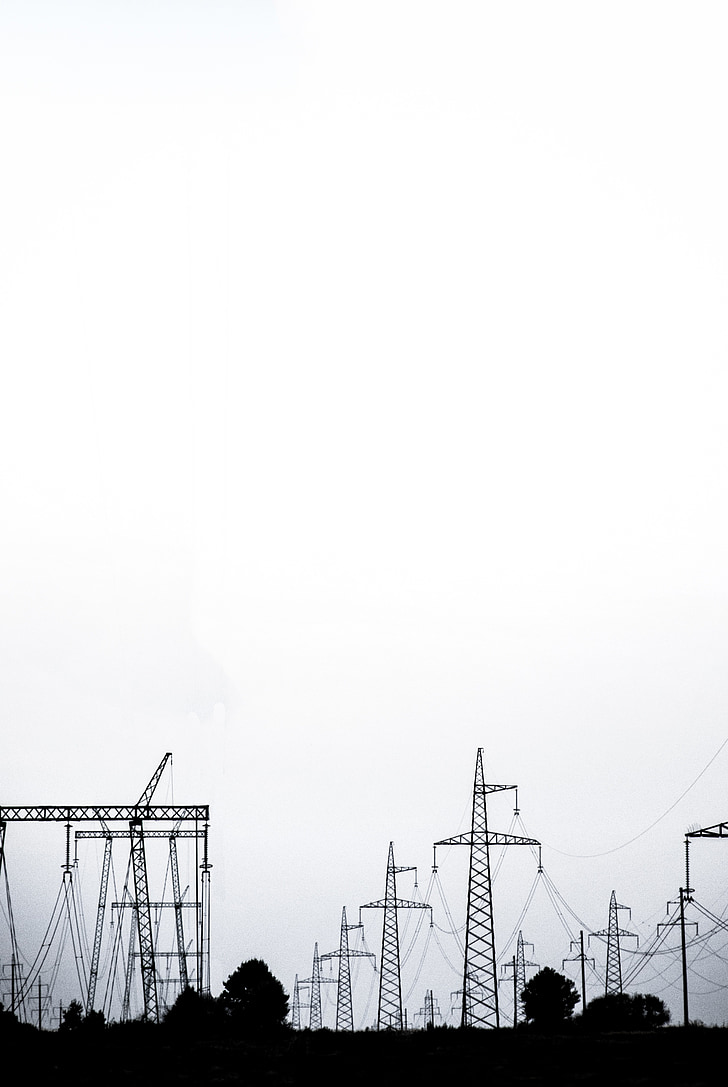 Strom, Cable, Schwarz-weiß foto, Ukraine