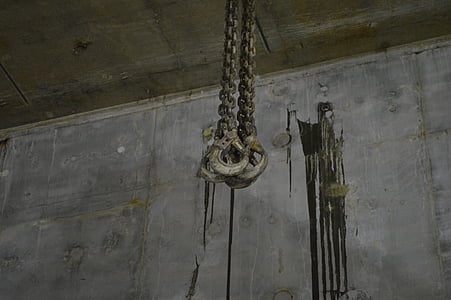 cable, de elevación, polea, construcción, acero, hormigón, gancho