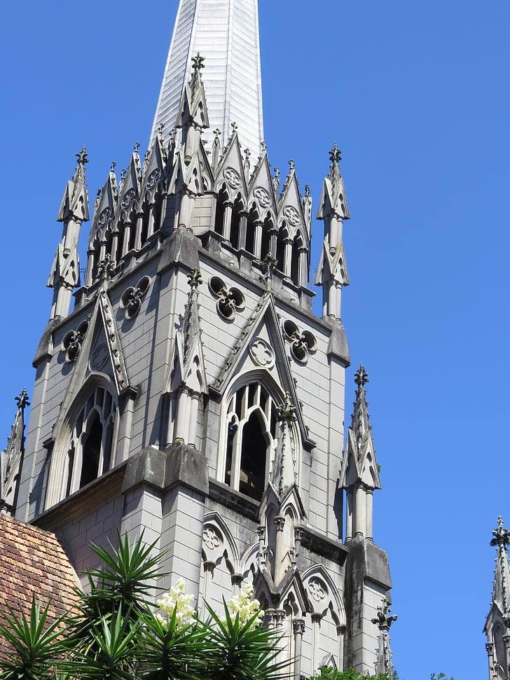 Kathedrale, São Pedro de Alcântara, Petrópolis, Geschichte, niedrigen Winkel Ansicht, sonnig, klarer Himmel