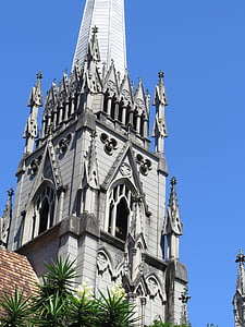 Catedral, são pedro de alcântara, Petrópolis, história, vista de ângulo baixo, ensolarado, céu claro