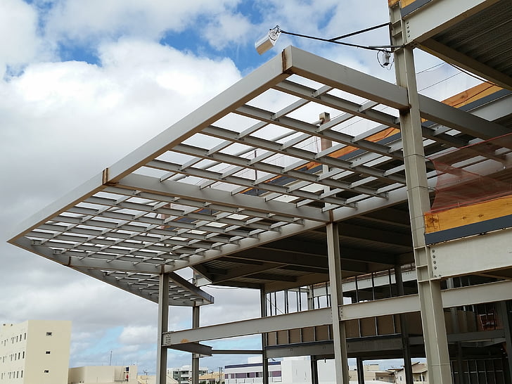 building, metal structures, metallic, structure, marquise, work, steel frame