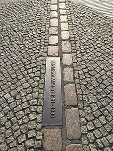 Berlín, zeď, orientační bod, historické, cihla, hranice mezi východem a Západem