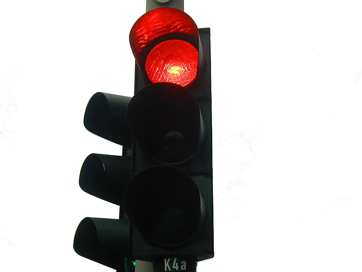 semaforju, rdeča, ustavi se, svetlobnega signala, semafor signali