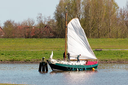 sailing boat, ship, boot, sail, sailing vessel, sea